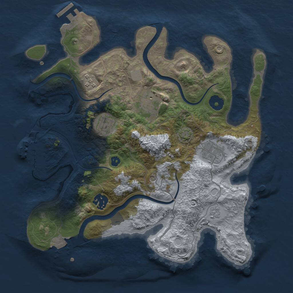 Rust Map: Procedural Map, Size: 3000, Seed: 73963, 11 Monuments