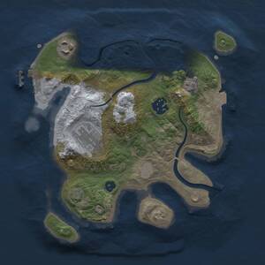 Thumbnail Rust Map: Procedural Map, Size: 2500, Seed: 2374, 8 Monuments