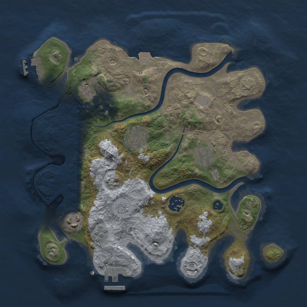 Rust Map: Procedural Map, Size: 3000, Seed: 56478554, 12 Monuments