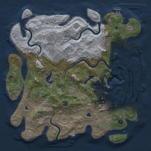 Thumbnail Rust Map: Procedural Map, Size: 4500, Seed: 1442730943, 17 Monuments