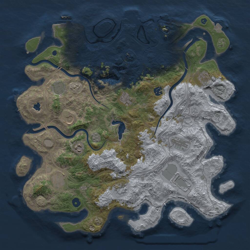 Rust Map: Procedural Map, Size: 4250, Seed: 585154980, 17 Monuments