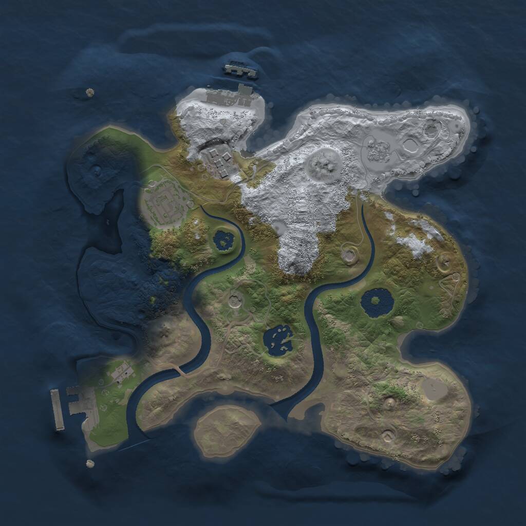 Rust Map: Procedural Map, Size: 2573, Seed: 13825, 8 Monuments