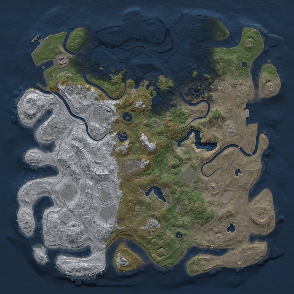 Rust Map: Procedural Map, Size: 4500, Seed: 238923242, 17 Monuments
