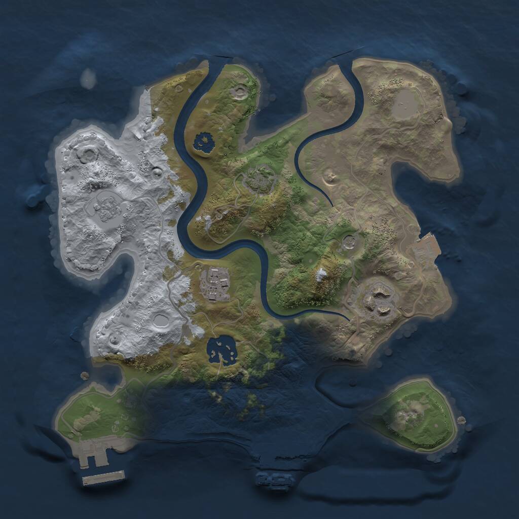 Rust Map: Procedural Map, Size: 2475, Seed: 253960769, 9 Monuments