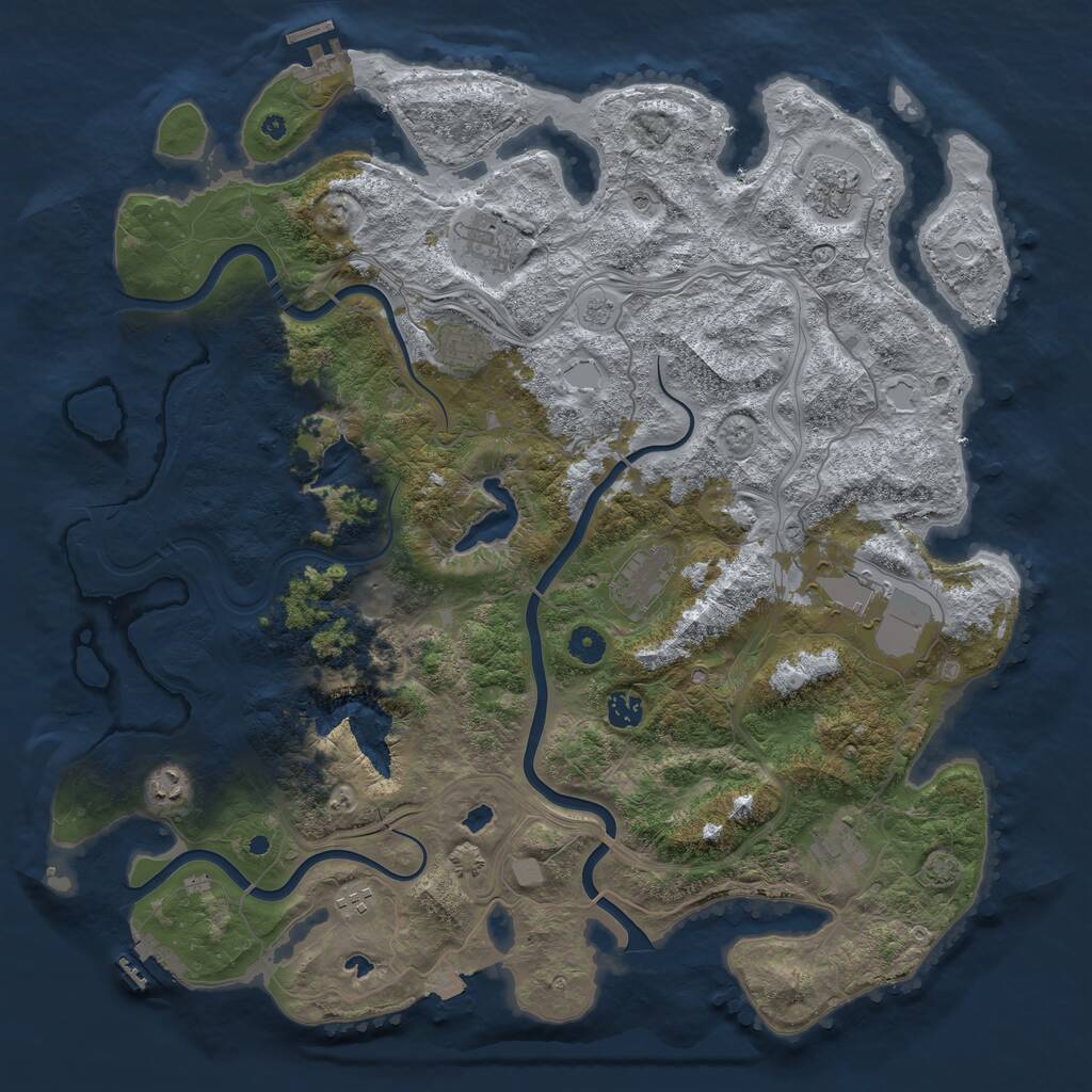 Rust Map: Procedural Map, Size: 4500, Seed: 85468, 15 Monuments