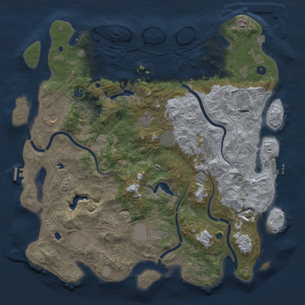 Rust Map: Procedural Map, Size: 4800, Seed: 1087618172, 17 Monuments