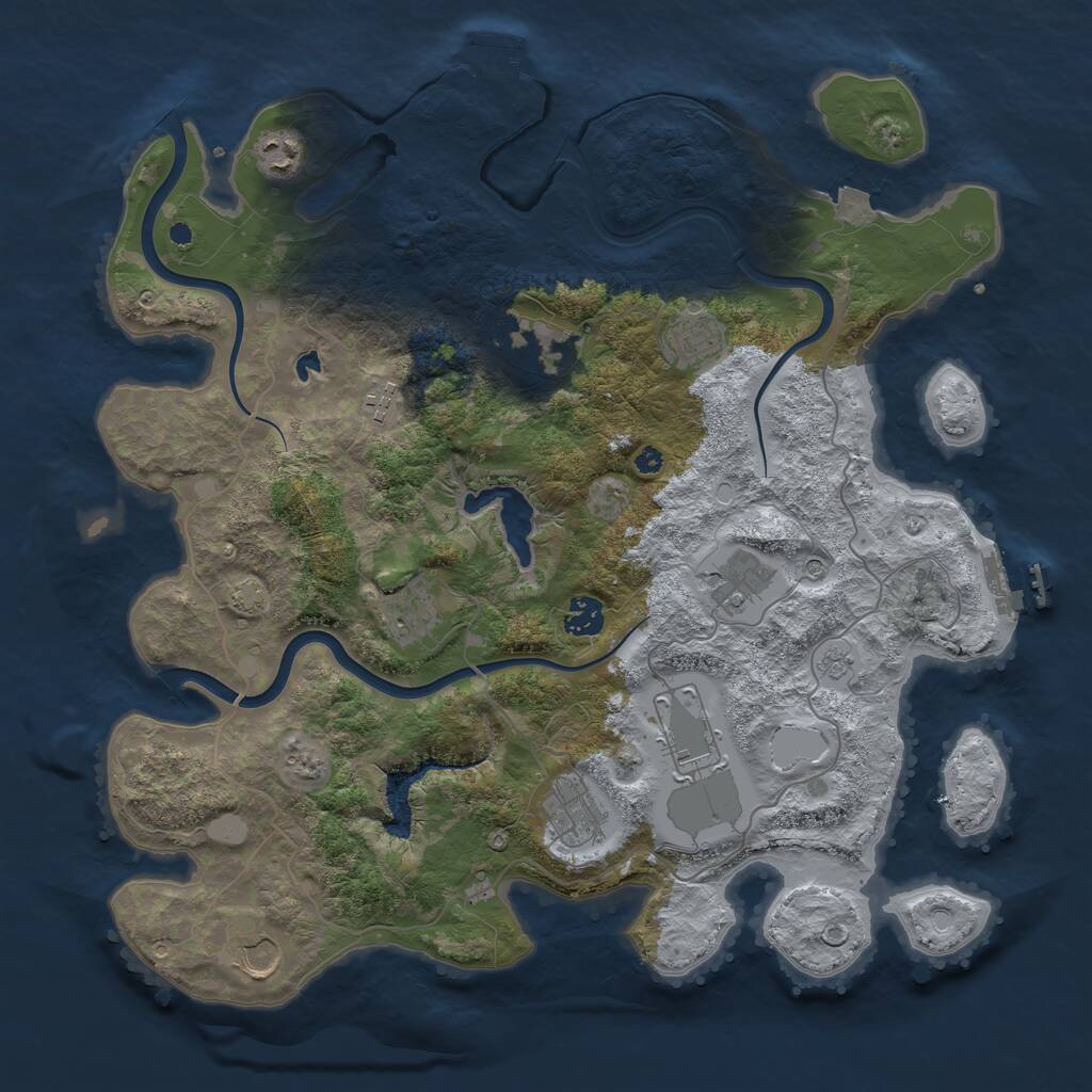 Rust Map: Procedural Map, Size: 4000, Seed: 1014050707, 16 Monuments