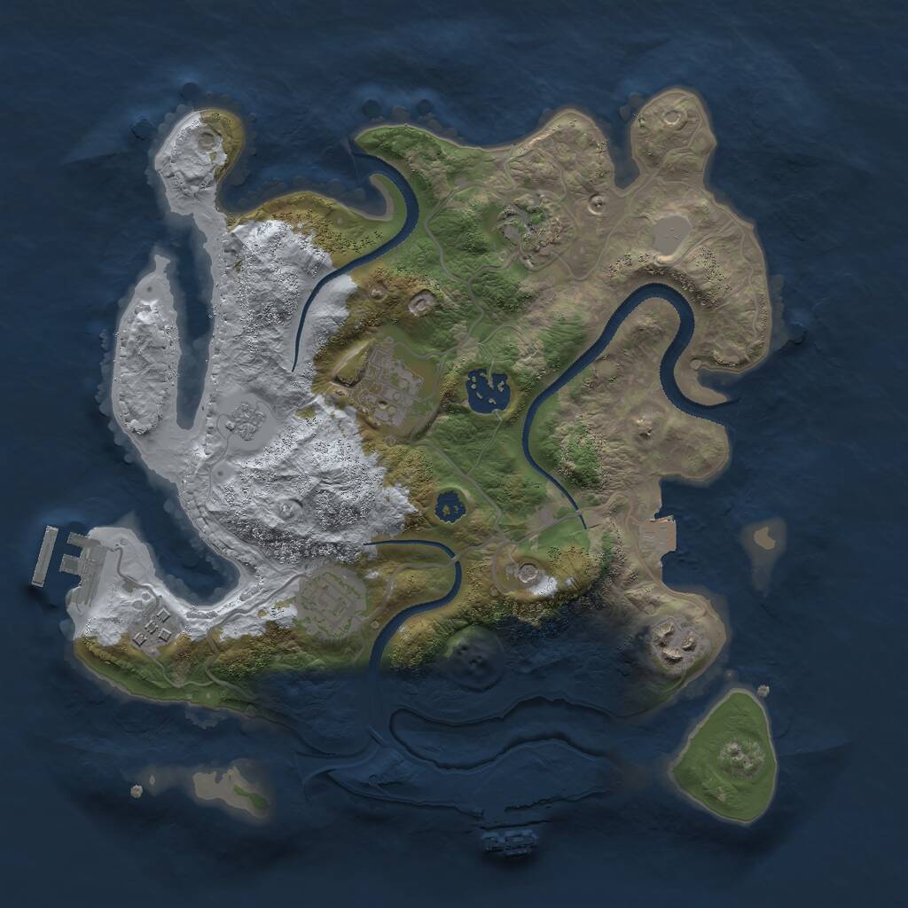 Rust Map: Procedural Map, Size: 3000, Seed: 32106, 11 Monuments