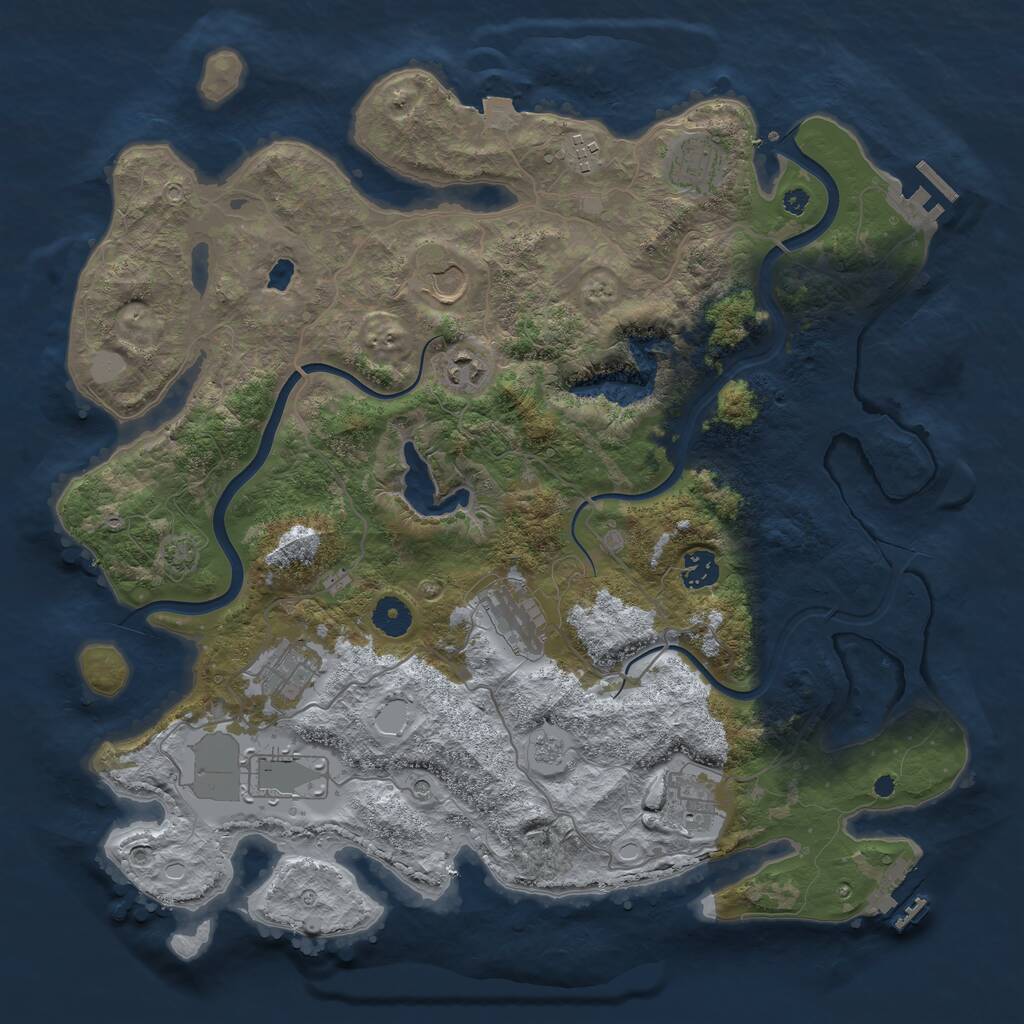 Rust Map: Procedural Map, Size: 4000, Seed: 145090189, 15 Monuments