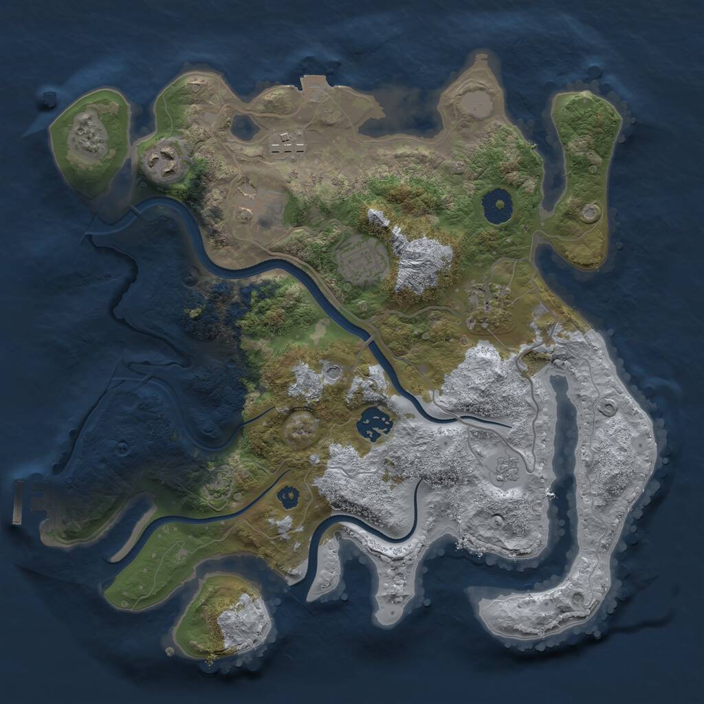 Rust Map: Procedural Map, Size: 3200, Seed: 894, 11 Monuments