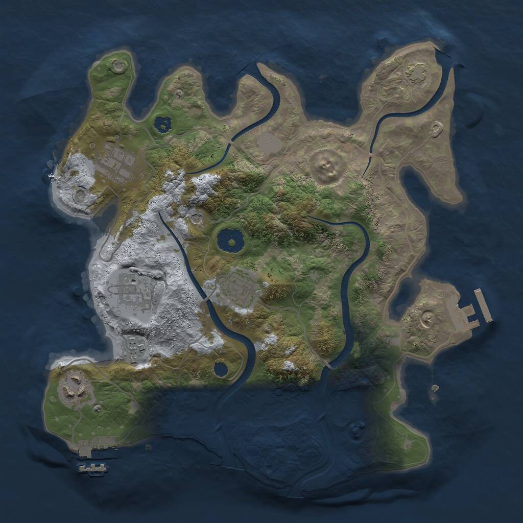 Rust Map: Procedural Map, Size: 3000, Seed: 340574065, 10 Monuments