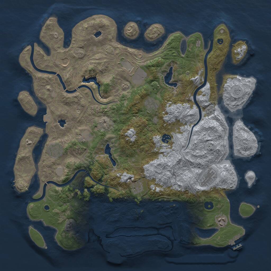 Rust Map: Procedural Map, Size: 4500, Seed: 1763046709, 16 Monuments