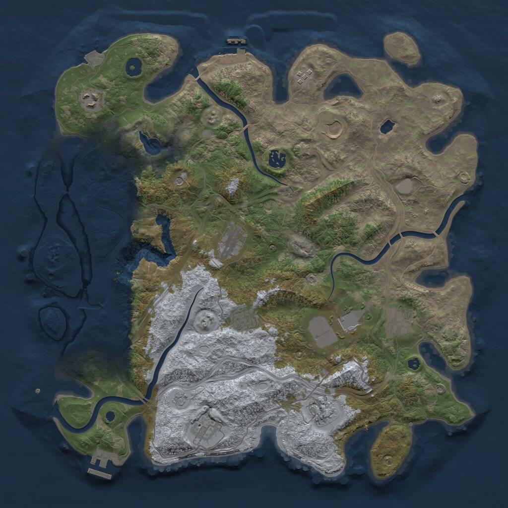 Rust Map: Procedural Map, Size: 4250, Seed: 5516434, 16 Monuments