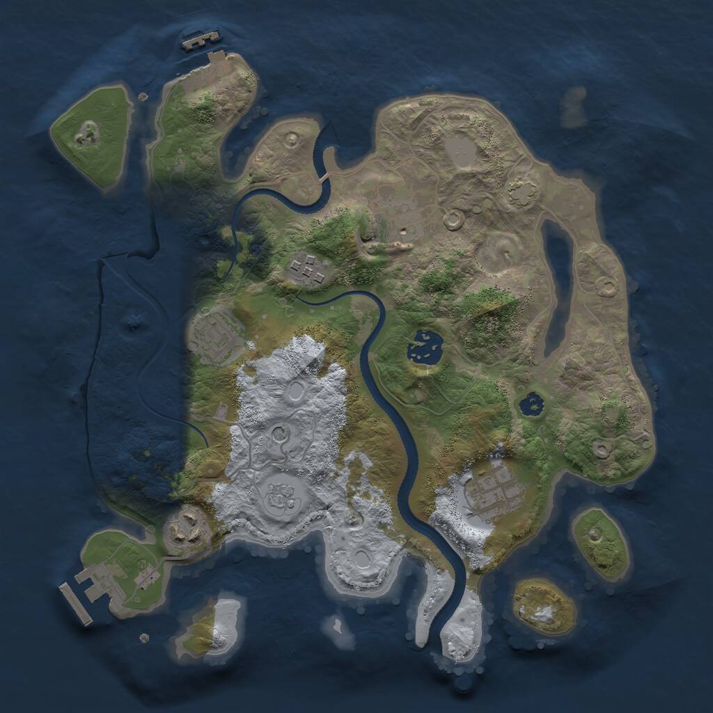 Rust Map: Procedural Map, Size: 3000, Seed: 96339487, 12 Monuments