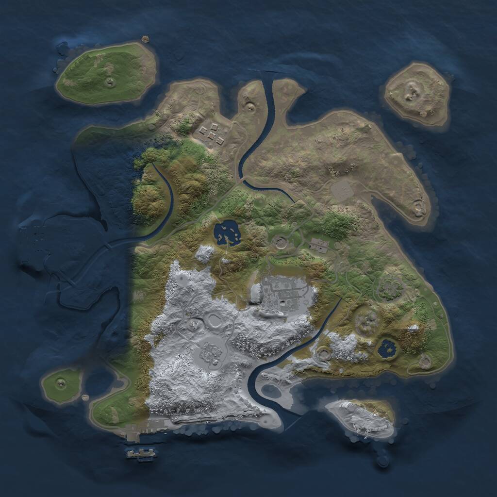 Rust Map: Procedural Map, Size: 2750, Seed: 343962682, 9 Monuments