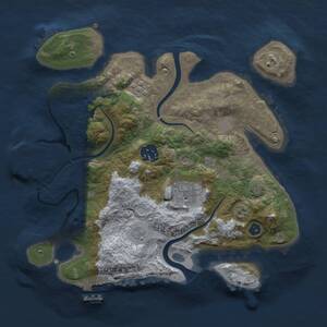 Thumbnail Rust Map: Procedural Map, Size: 2750, Seed: 343962682, 9 Monuments