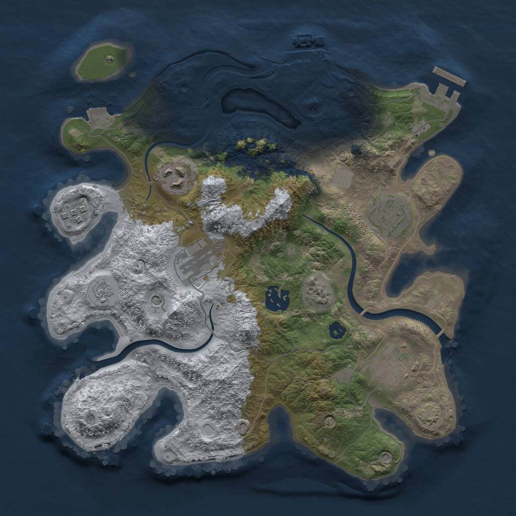 Rust Map: Procedural Map, Size: 3000, Seed: 5045, 12 Monuments