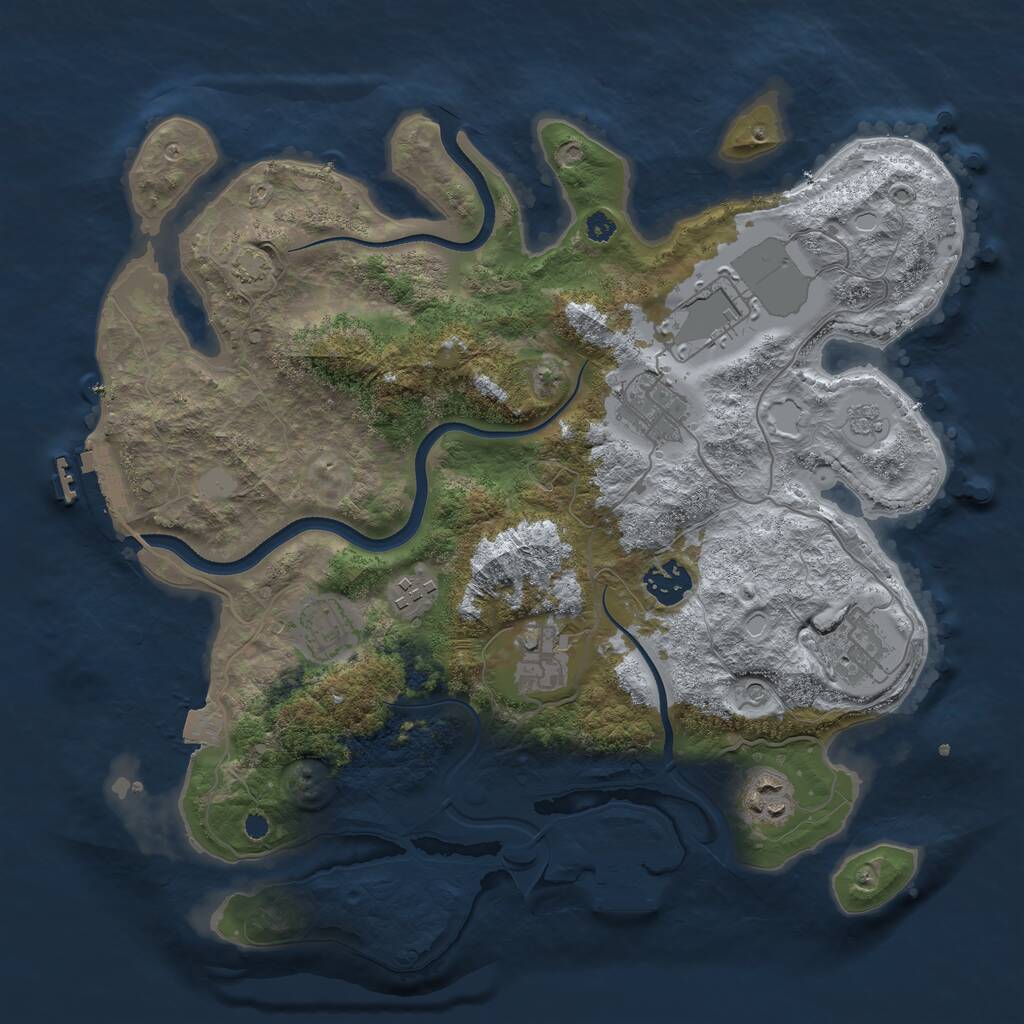 Rust Map: Procedural Map, Size: 3500, Seed: 518128118, 14 Monuments