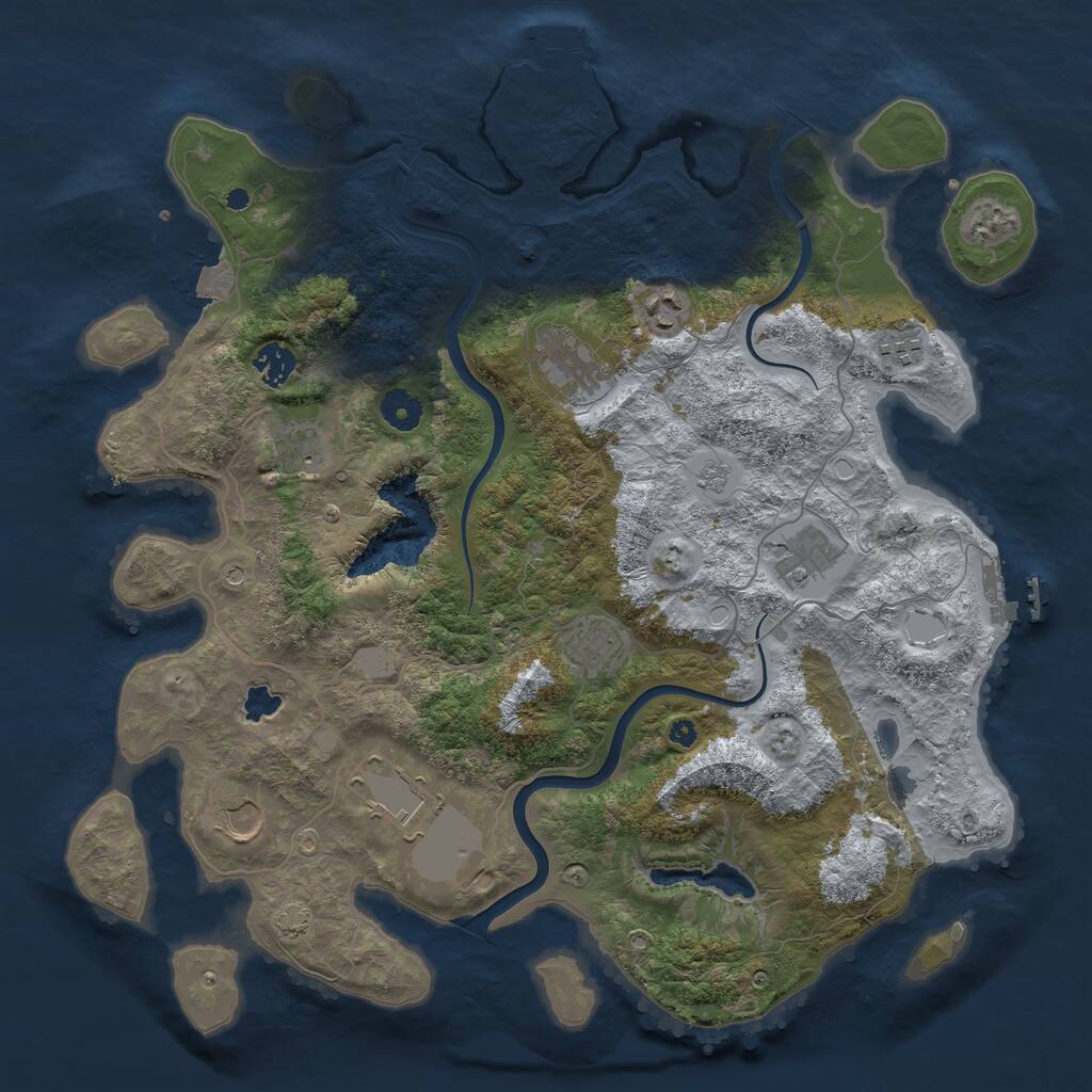 Rust Map: Procedural Map, Size: 4000, Seed: 875444331, 15 Monuments