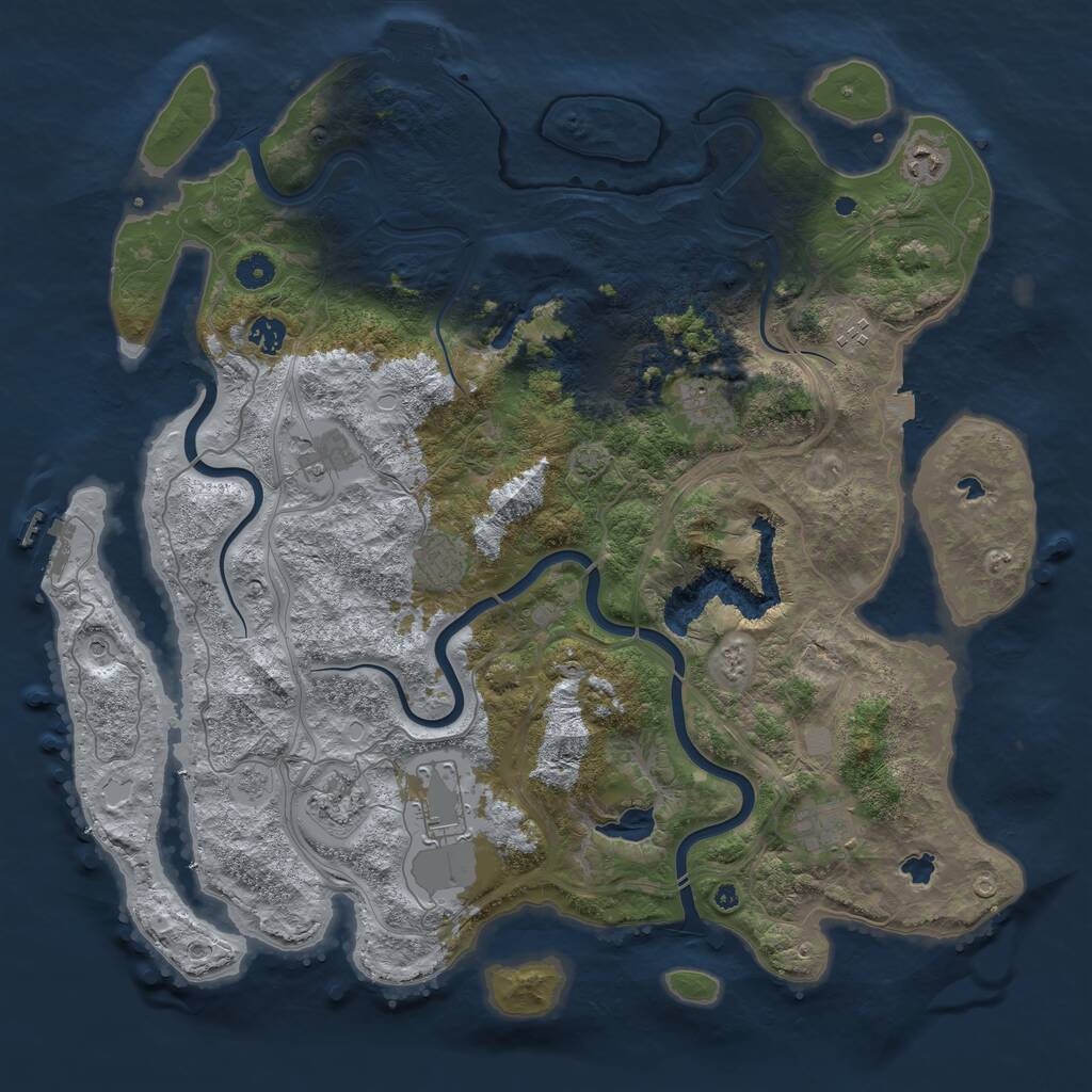 Rust Map: Procedural Map, Size: 4500, Seed: 13655, 15 Monuments