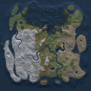 Thumbnail Rust Map: Procedural Map, Size: 4500, Seed: 13655, 15 Monuments
