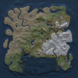 Thumbnail Rust Map: Procedural Map, Size: 4500, Seed: 366753260, 17 Monuments