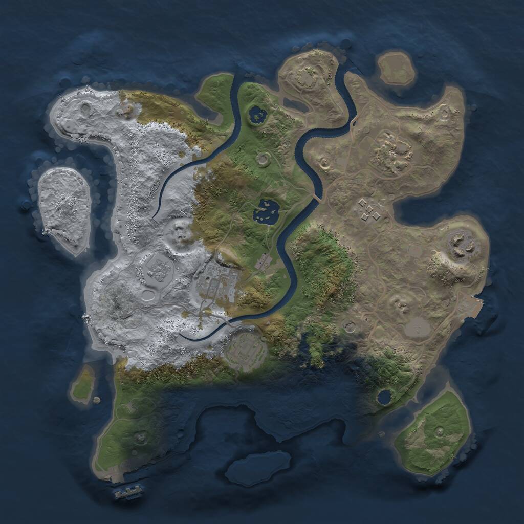Rust Map: Procedural Map, Size: 3000, Seed: 1776500252, 11 Monuments