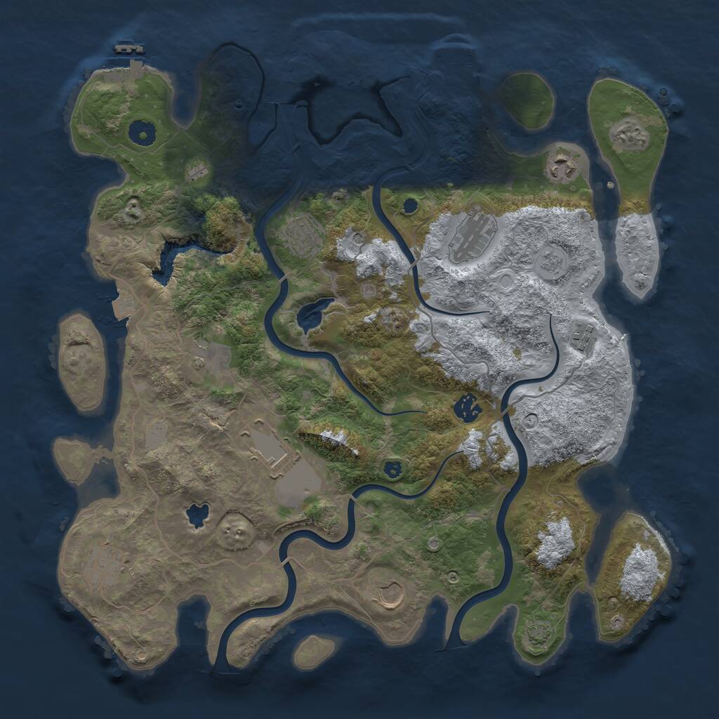 Rust Map: Procedural Map, Size: 4000, Seed: 1662596580, 15 Monuments