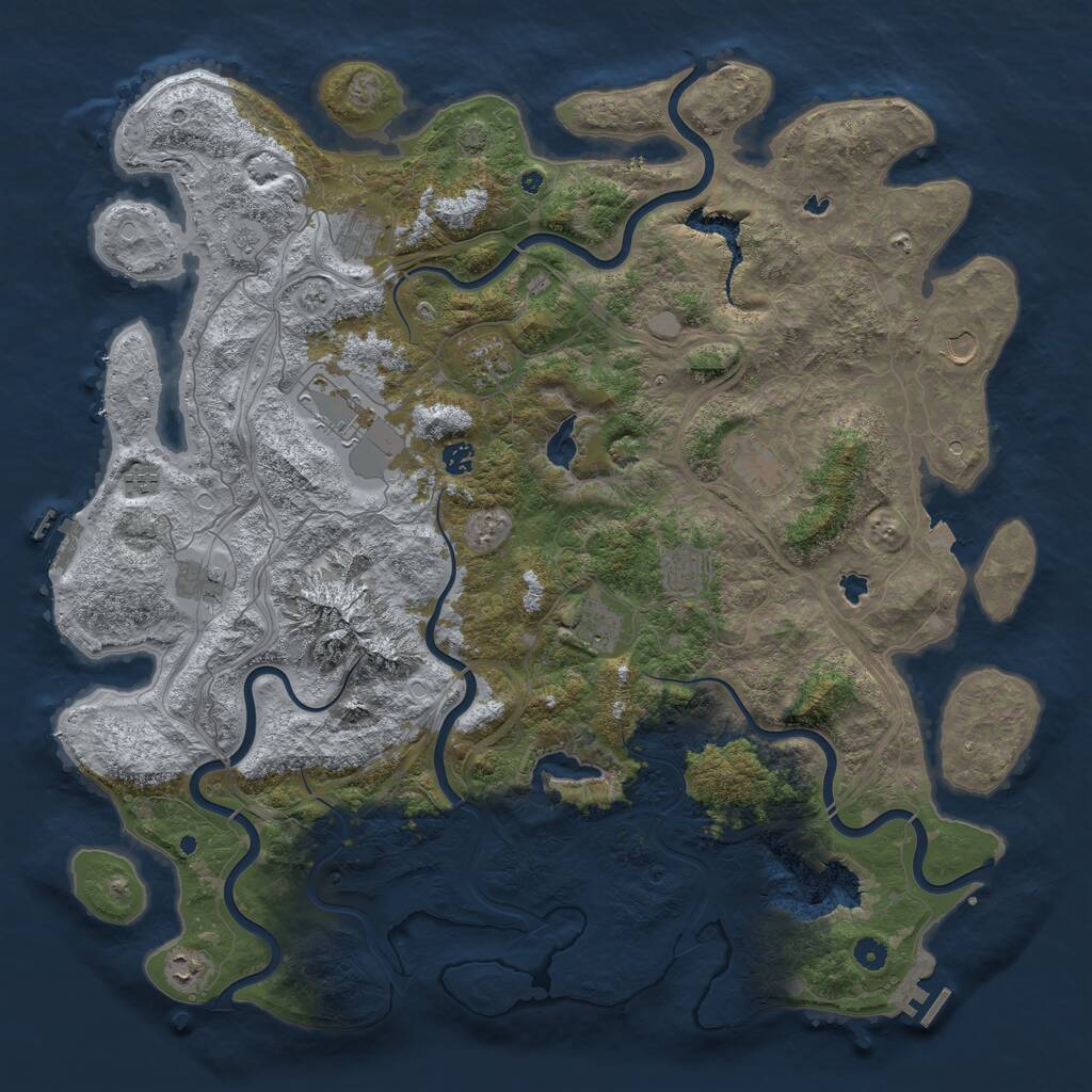 Rust Map: Procedural Map, Size: 5000, Seed: 1310422849, 17 Monuments