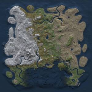Thumbnail Rust Map: Procedural Map, Size: 5000, Seed: 1310422849, 17 Monuments