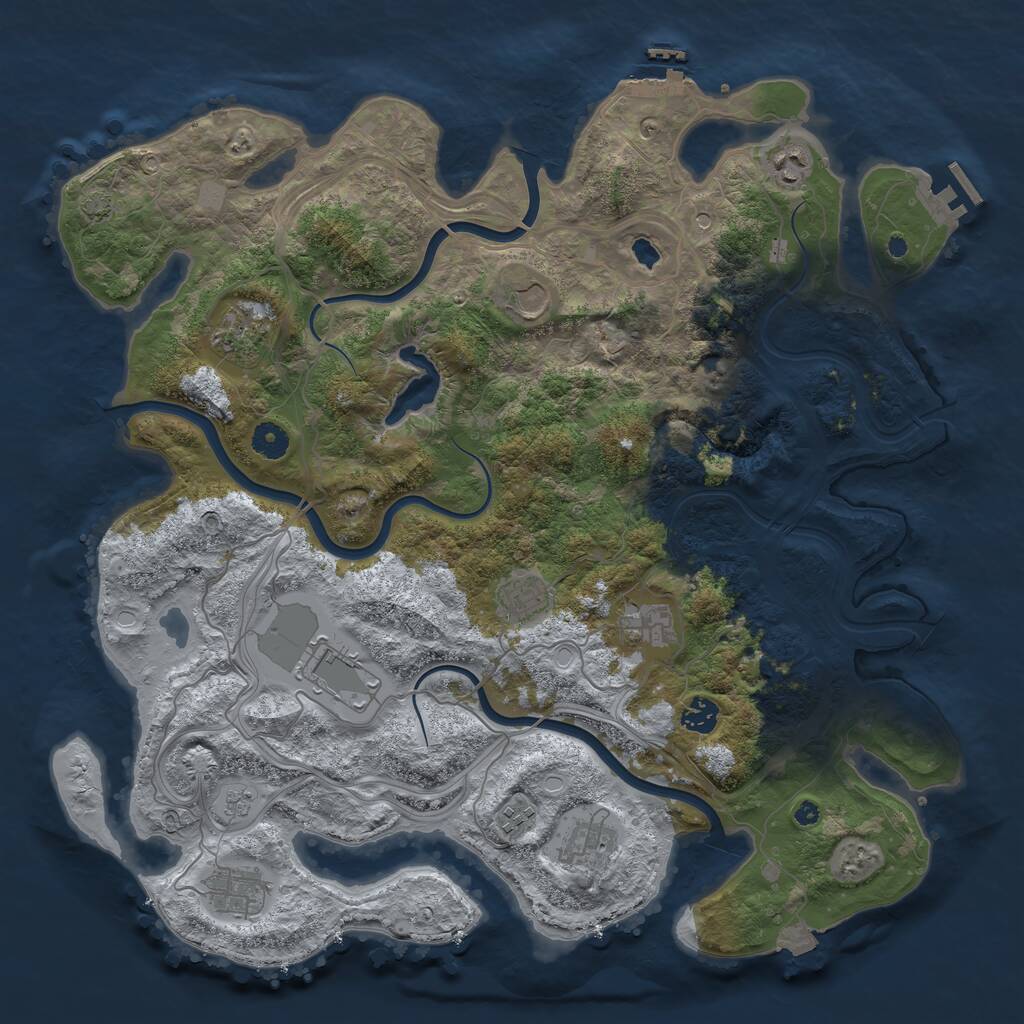 Rust Map: Procedural Map, Size: 4250, Seed: 32756831, 16 Monuments