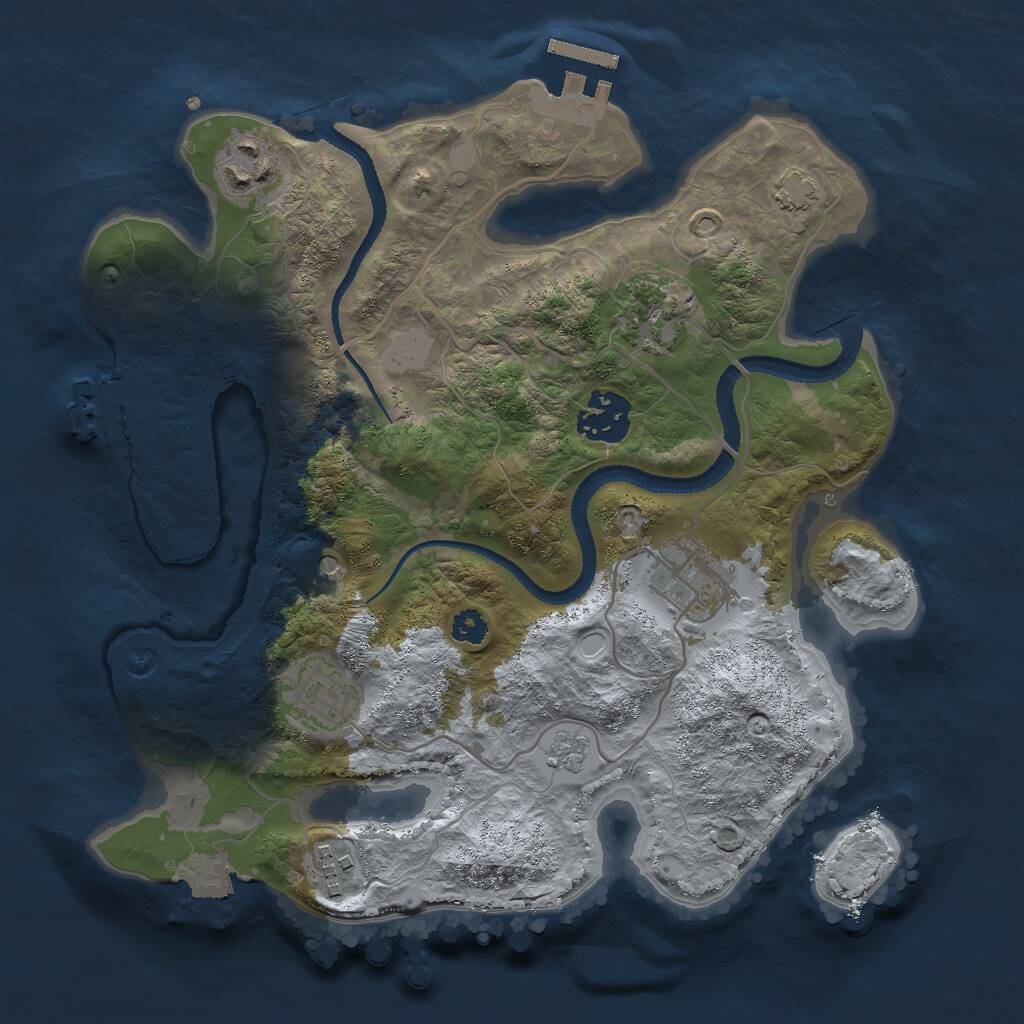 Rust Map: Procedural Map, Size: 2900, Seed: 45690, 12 Monuments