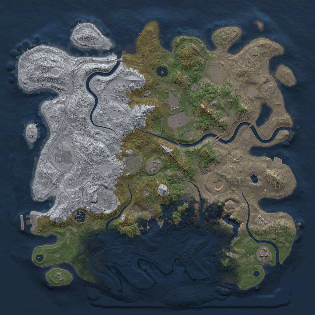 Rust Map: Procedural Map, Size: 4250, Seed: 293524400, 16 Monuments