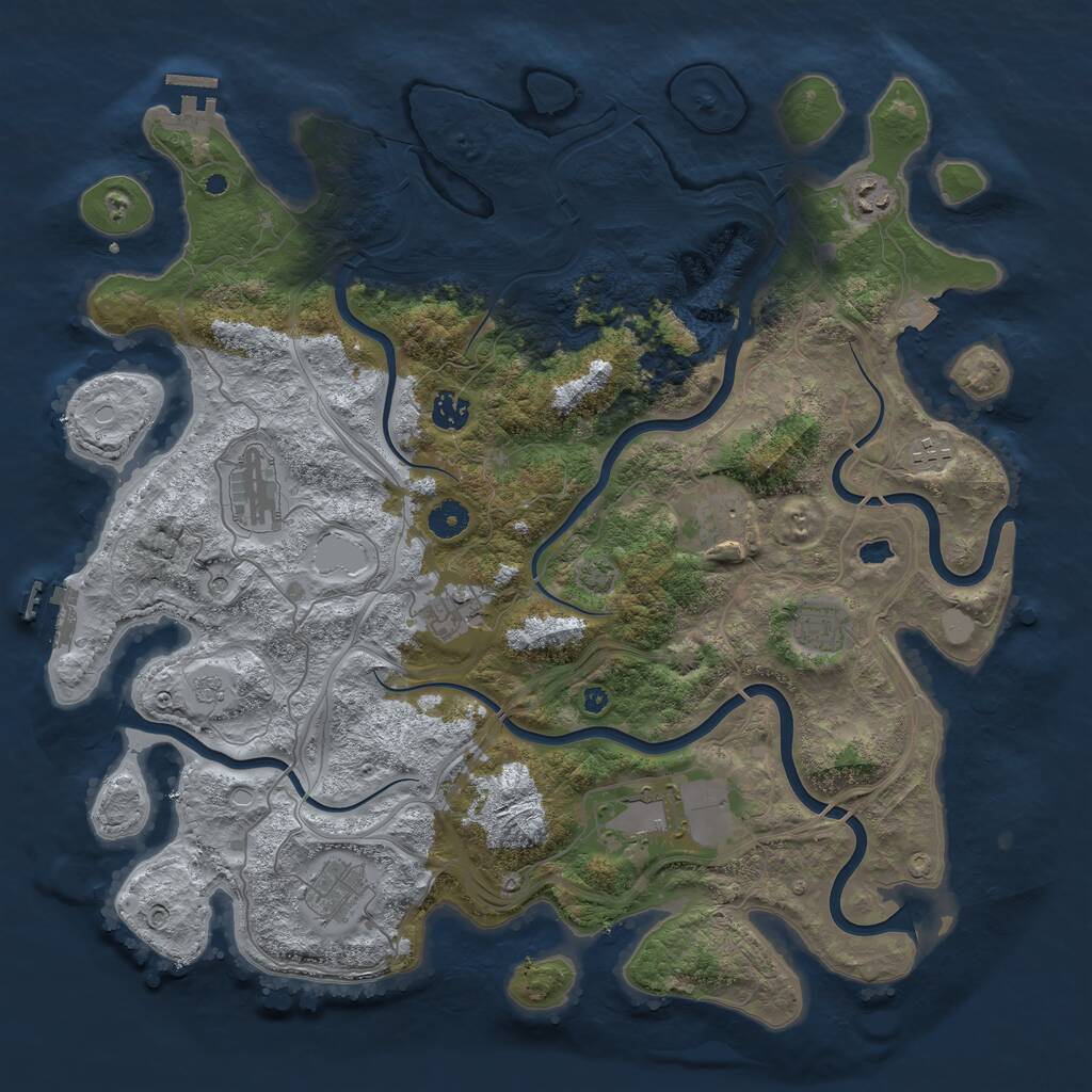 Rust Map: Procedural Map, Size: 4250, Seed: 1267718032, 15 Monuments