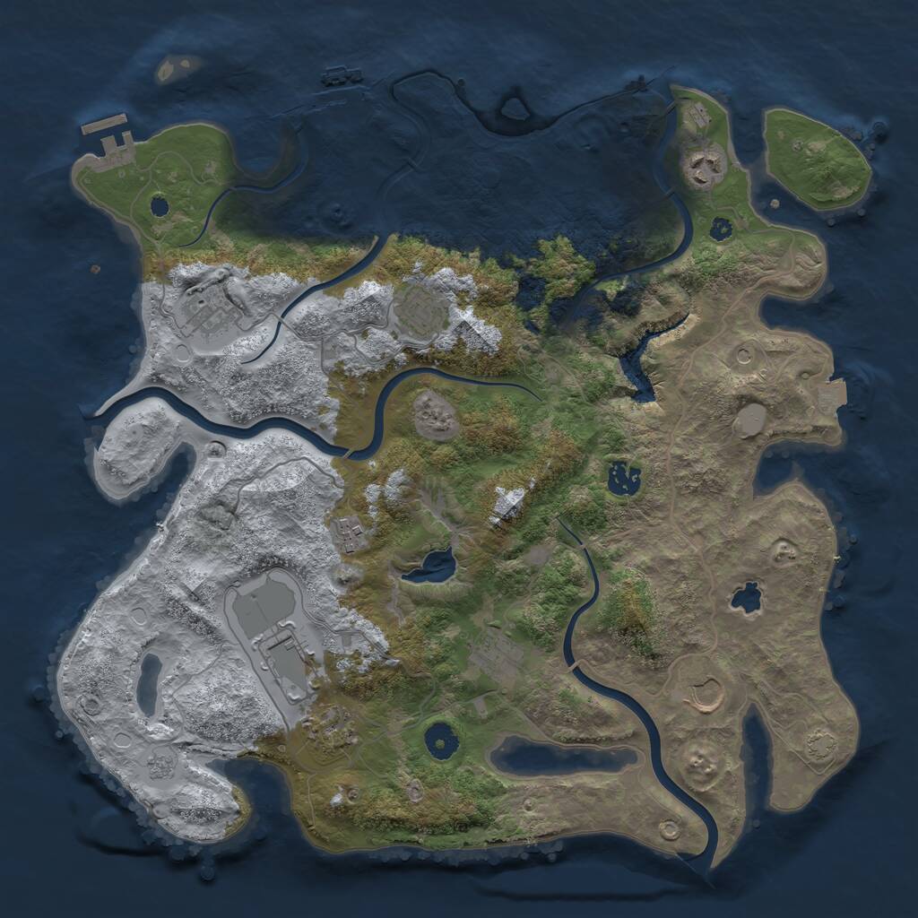 Rust Map: Procedural Map, Size: 4000, Seed: 53090608, 15 Monuments