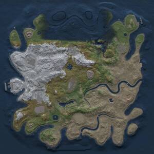 Thumbnail Rust Map: Procedural Map, Size: 4000, Seed: 702009707, 16 Monuments