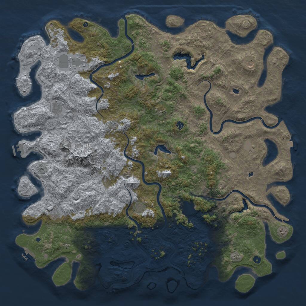 Rust Map: Procedural Map, Size: 6000, Seed: 1629482, 17 Monuments