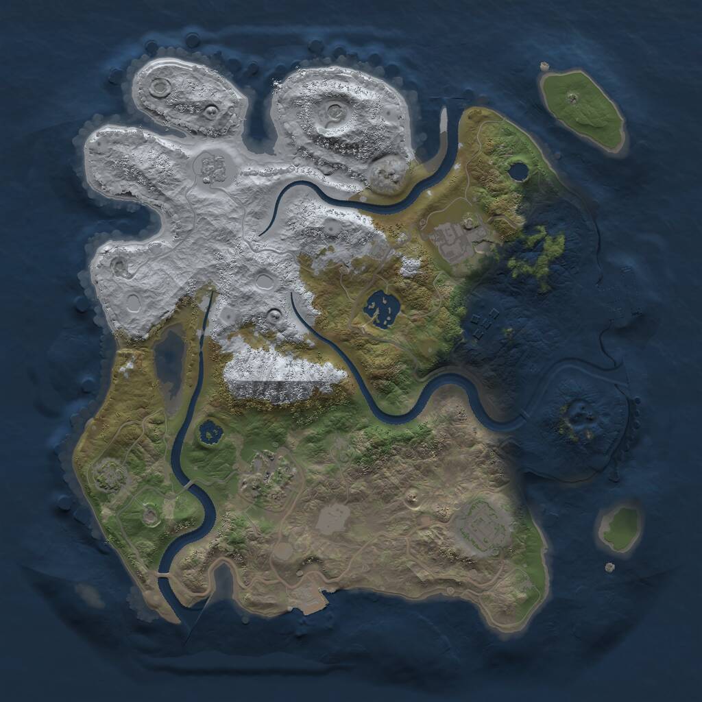 Rust Map: Procedural Map, Size: 3000, Seed: 245757163, 10 Monuments