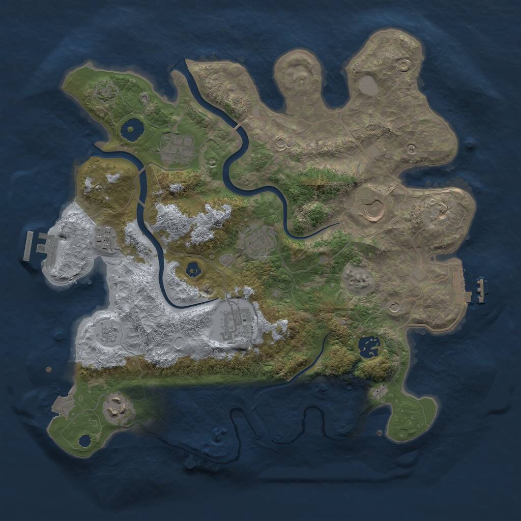 Rust Map: Procedural Map, Size: 3500, Seed: 1921907104, 13 Monuments
