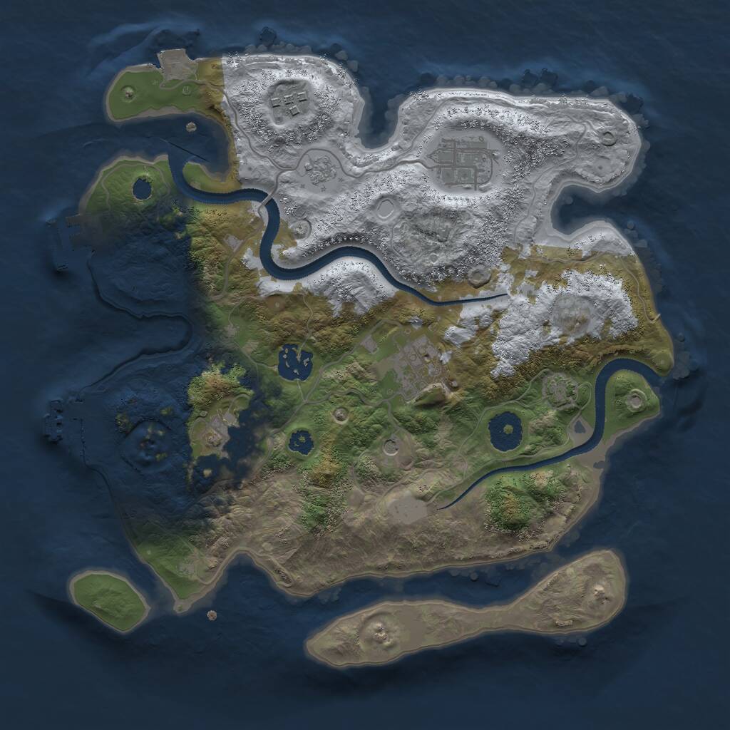 Rust Map: Procedural Map, Size: 3000, Seed: 1487461046, 11 Monuments