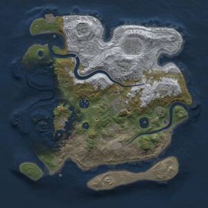 Thumbnail Rust Map: Procedural Map, Size: 3000, Seed: 1487461046, 11 Monuments