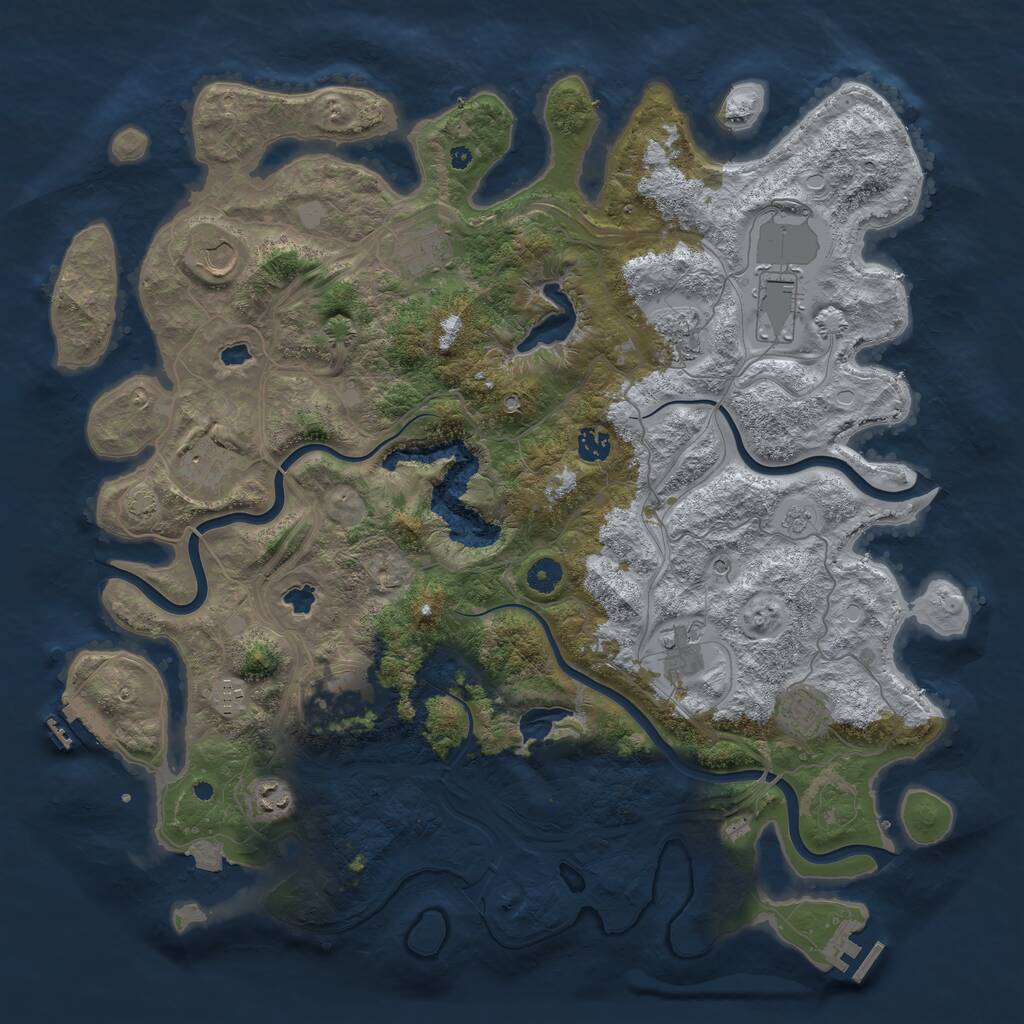 Rust Map: Procedural Map, Size: 4500, Seed: 972419176, 17 Monuments