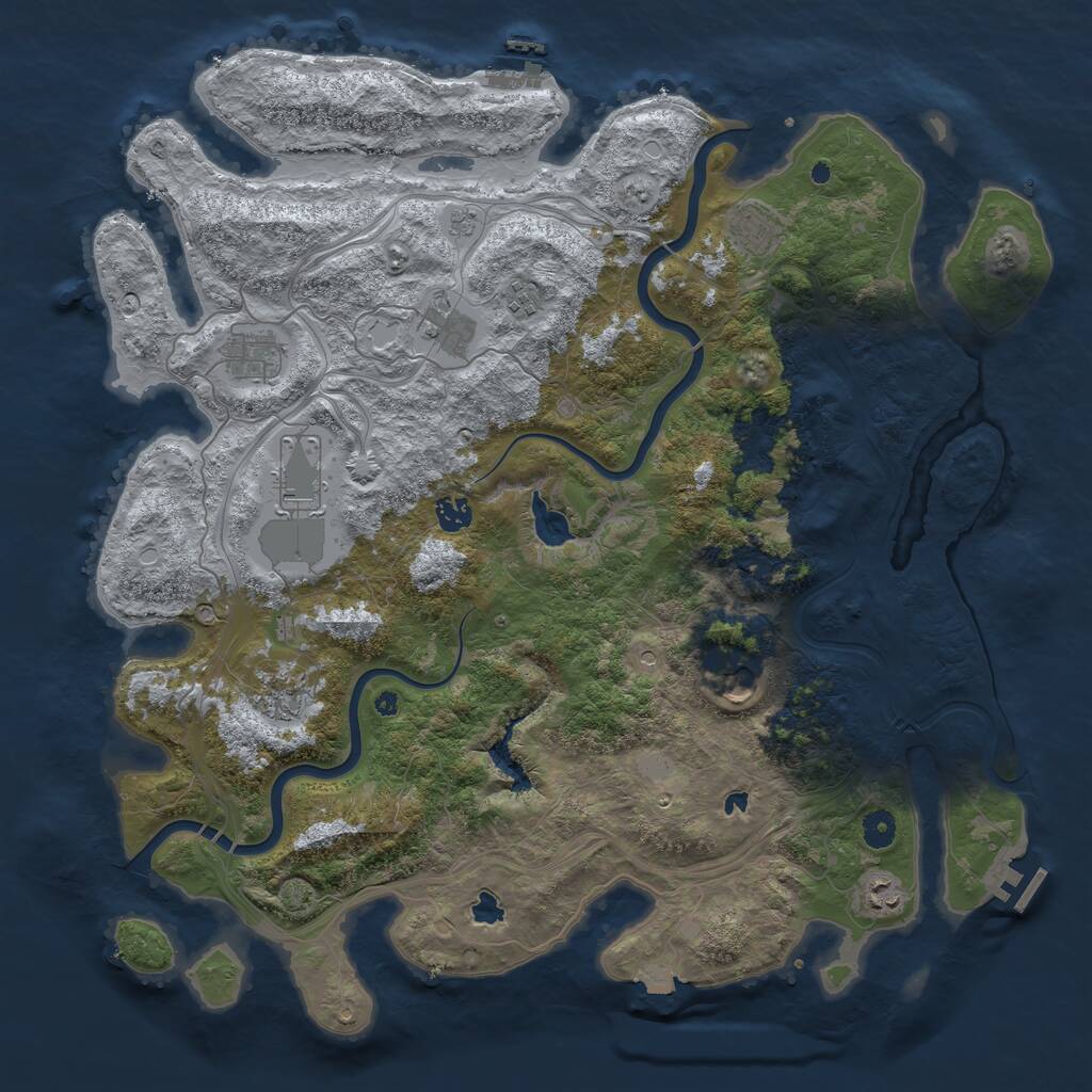 Rust Map: Procedural Map, Size: 4500, Seed: 123141414, 15 Monuments