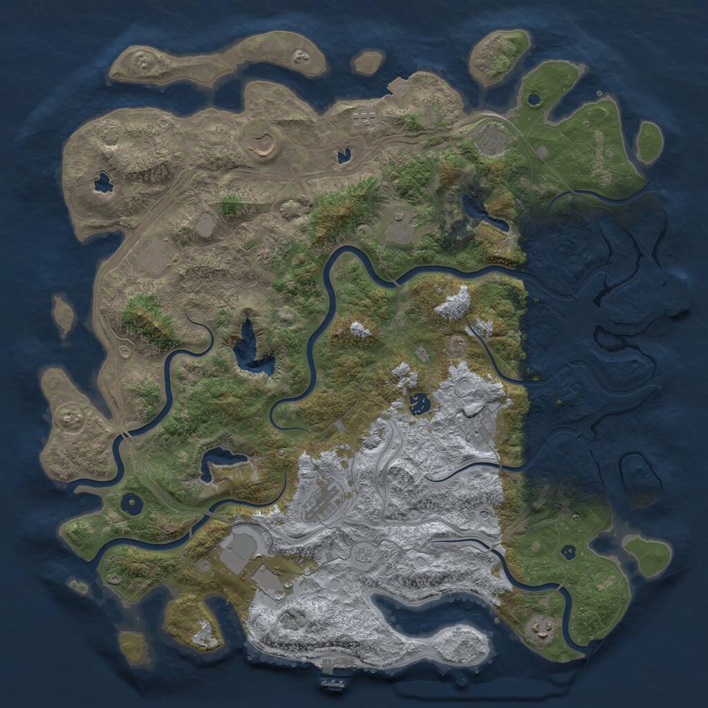 Rust Map: Procedural Map, Size: 4800, Seed: 2060936823, 17 Monuments