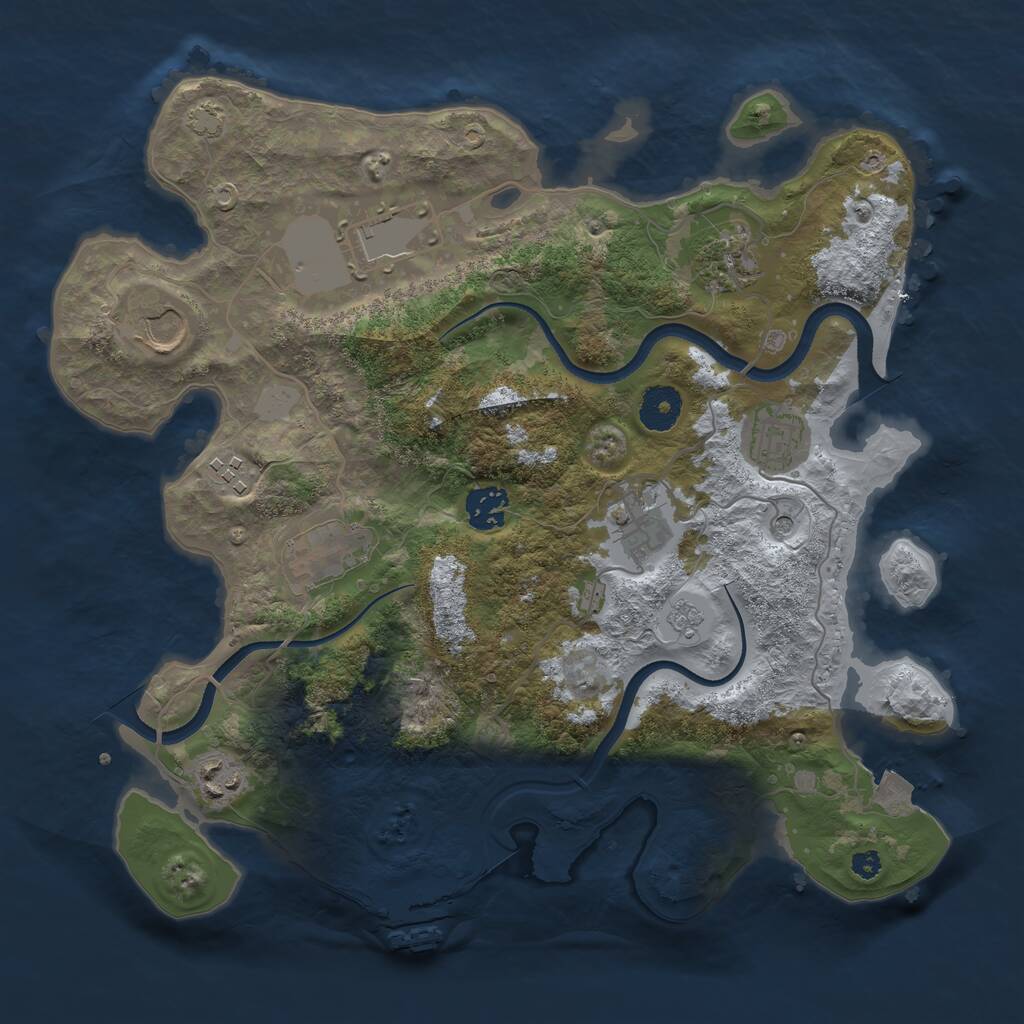 Rust Map: Procedural Map, Size: 3500, Seed: 140368253, 14 Monuments