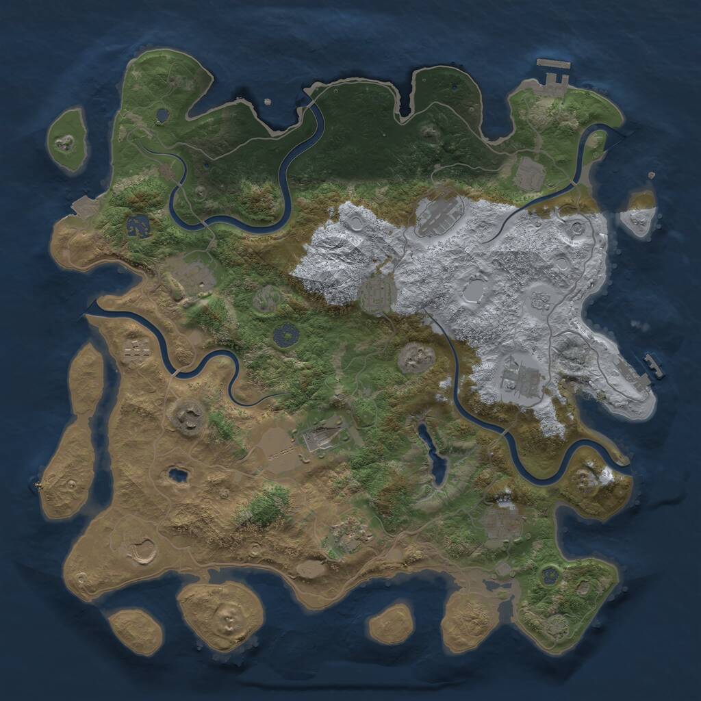 Rust Map: Procedural Map, Size: 4200, Seed: 143254, 19 Monuments