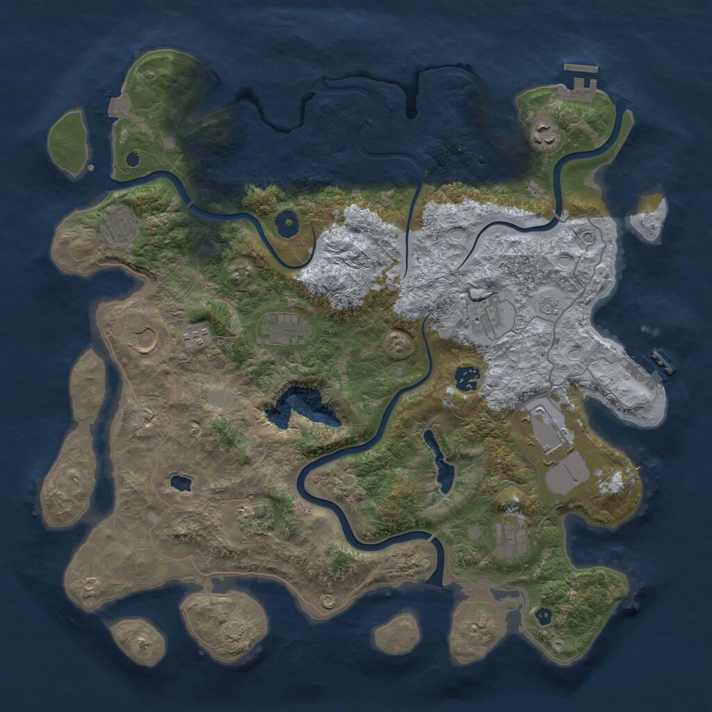 Rust Map: Procedural Map, Size: 4200, Seed: 143254, 16 Monuments