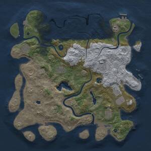 Thumbnail Rust Map: Procedural Map, Size: 4200, Seed: 143254, 16 Monuments