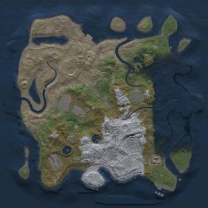Thumbnail Rust Map: Procedural Map, Size: 3500, Seed: 1375441883, 14 Monuments