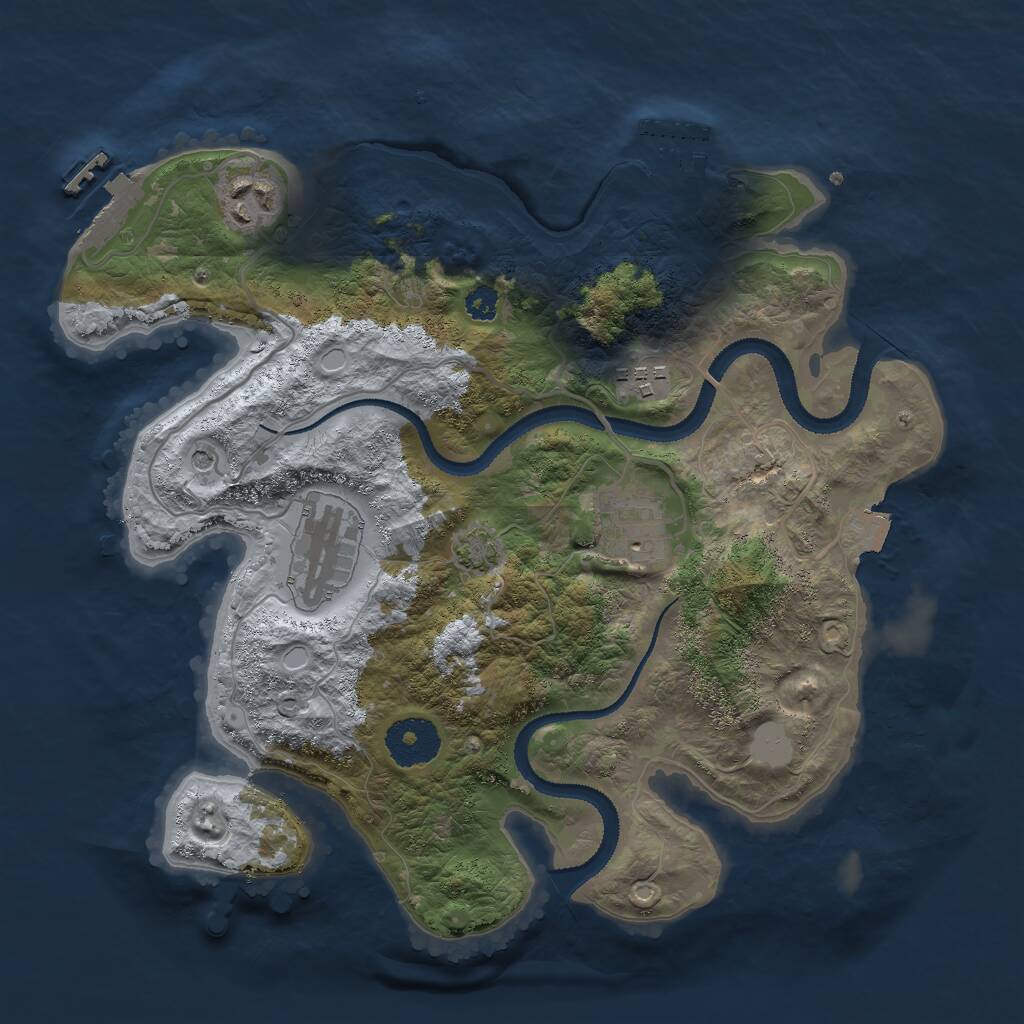 Rust Map: Procedural Map, Size: 3000, Seed: 1000100825, 9 Monuments